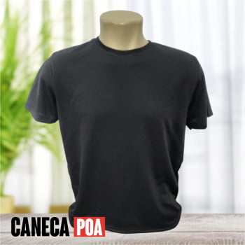 CAMISETA PRETA ADULTO POLIÉSTER - P ao G3