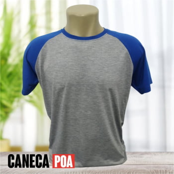 CAMISETA RAGLAN MESCLA / AZUL POLIÉSTER - P ao GG