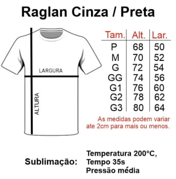 CAMISETA RAGLAN MESCLA / PRETA POLIÉSTER