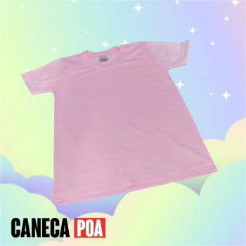 CAMISETA ROSA BEBE INFANTIL POLIÉSTER - Tam 2 ao 16