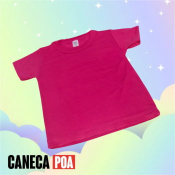 CAMISETA ROSA PINK INFANTIL POLIÉSTER - Tam 1 ao 16