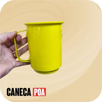 Caneca Amarela de Alumínio 600ml 