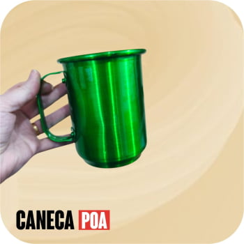 Caneca Verde Metalizado de Alumínio 600ml