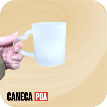 CANECA VIDRO JATEADO CORAÇÃO - 325ML