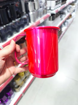 CANECA ALUMINIO COLORIDA METALIZADA 600ml