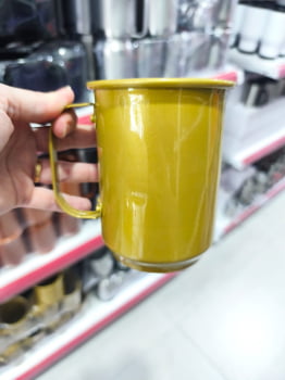 CANECA ALUMINIO LEITOSA COLORIDA - 600ml  