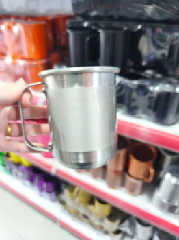 CANECA ALUMINIO PRATA - 600ml 