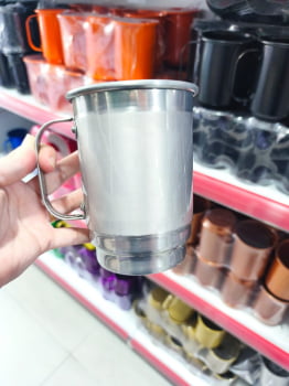 CANECA ALUMINIO PRATA - 750ml 