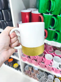 CANECA CERÂMICA BARRA GLITTER