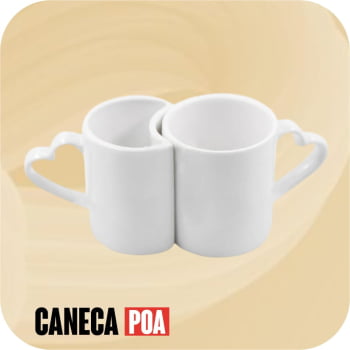 CANECA CERÂMICA BRANCA ALÇA CORAÇÃO DUPLO CANECA CERÂMICA BRANCA ALÇA CORAÇÃO DUPLO