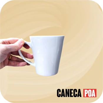 CANECA CERÂMICA BRANCA CÔNICA - 325ML CANECA CERÂMICA BRANCA CÔNICA - 325ML