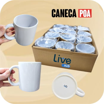 CANECA CERÂMICA BRANCA LIVE - SUPER QUALITY - 12 UNIDADES CANECA CERÂMICA BRANCA LIVE - SUPER QUALITY - 12 UNIDADES