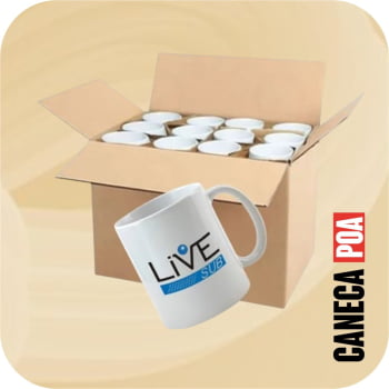 CANECA CERÂMICA BRANCA LIVE - SUPER QUALITY - 36 UNIDADES CANECA CERÂMICA BRANCA LIVE - SUPER QUALITY - 36 UNIDADES
