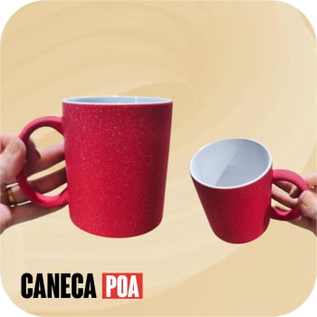 CANECA CERÂMICA MÁGICA FOSCA COM GLITER