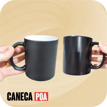 CANECA CERÂMICA MÁGICA PRETA CANECA CERÂMICA MÁGICA PRETA