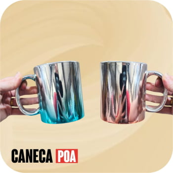 CANECA CERÂMICA METALIZADA DEGRADE