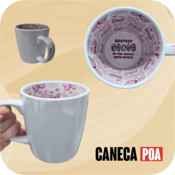 CANECA CERÂMICA MOTTO MUG BORBOLETA LIVE