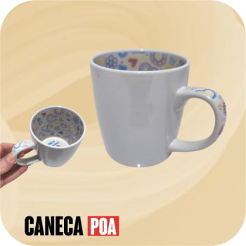 CANECA CERÂMICA MOTTO MUG CORAÇÃO AZUL/VERMELHO LIVE
