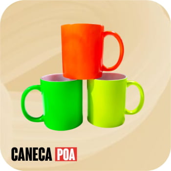 CANECA CERÂMICA NEON FLORESCENTE