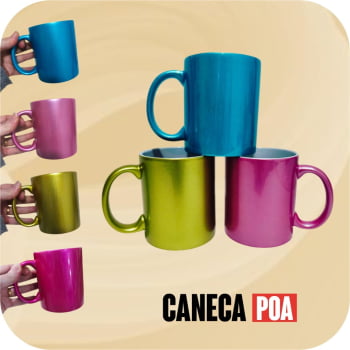 CANECA CERÂMICA PEROLADA LIVE 325ML