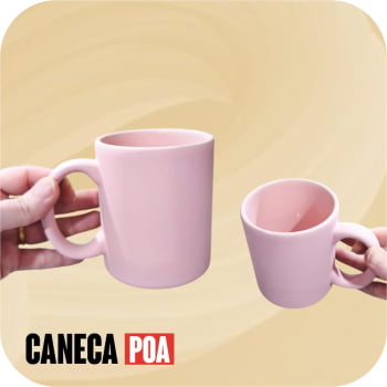 CANECA CERÂMICA ROSA BEBE