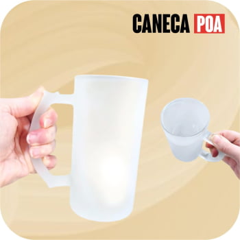 CANECA VIDRO JATEADO CHOPP - 475ml