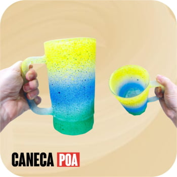 CANECA VIDRO JATEADO CHOPP BRASIL 550ML