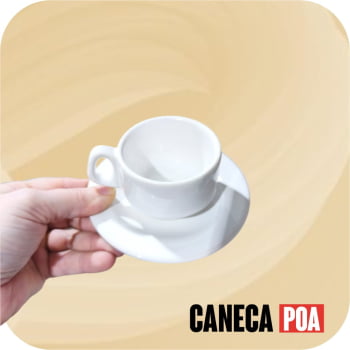 XICARA CERÂMICA BRANCA COM PIRES 75ML SUBLIME