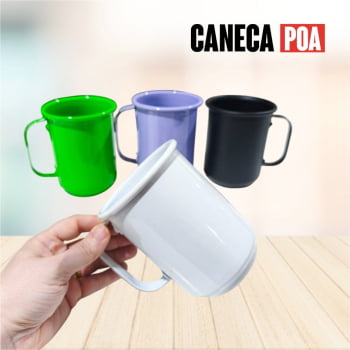 CANECA ALUMINIO LEITOSA COLOR - 600ml   