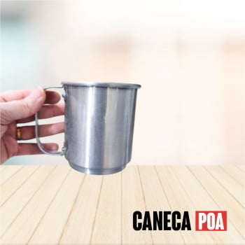 CANECA ALUMINIO PRATA - 400ml  