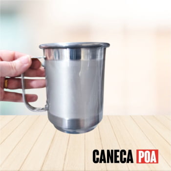 CANECA ALUMINIO PRATA - 600ml 