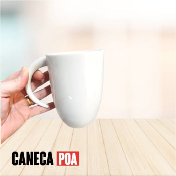 CANECA CERÂMICA BRANCA ALÇA LUA