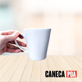 CANECA CERÂMICA BRANCA CÔNICA - 325ML