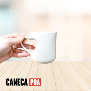 CANECA CERÂMICA BRANCA CORAÇÃO