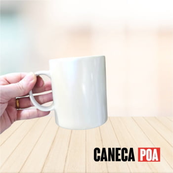 CANECA CERÂMICA BRANCA FURTA COR