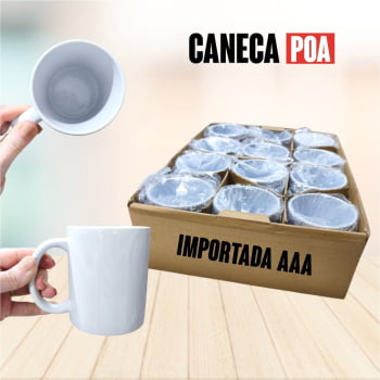 CANECA CERÂMICA BRANCA IMPORTADA - 1ºLINHA - 12 unidades