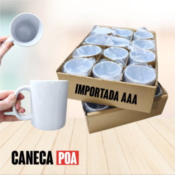 CANECA CERÂMICA BRANCA IMPORTADA - 1ºLINHA - 24 unidades