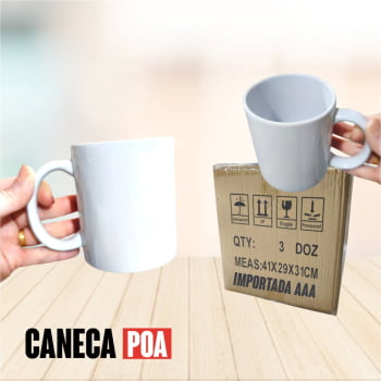 CANECA CERÂMICA BRANCA IMPORTADA - 1ºLINHA - CAIXA