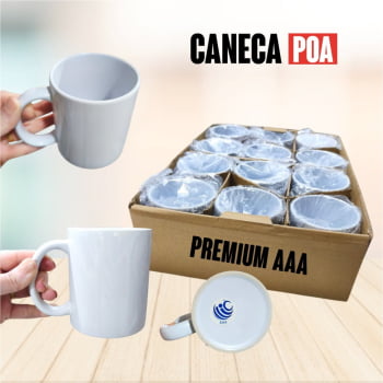 CANECA CERÂMICA BRANCA TOP PREMIUM - 12 unidades 