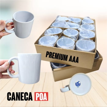 CANECA CERÂMICA BRANCA TOP PREMIUM - 24 unidades 