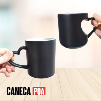 CANECA CERÂMICA MÁGICA CORAÇÃO