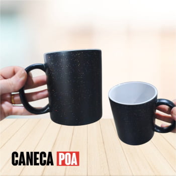CANECA CERÂMICA MÁGICA FOSCA COM GLITER