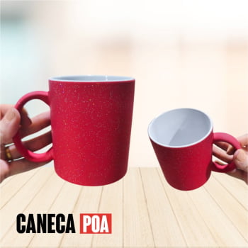 CANECA CERÂMICA MÁGICA FOSCA COM GLITER