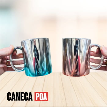 CANECA CERÂMICA METALIZADA DEGRADE