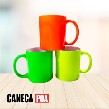 CANECA CERÂMICA NEON FLORESCENTE