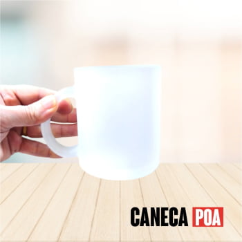 CANECA VIDRO JATEADO - 325ML