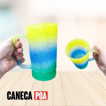 CANECA VIDRO JATEADO CHOPP BRASIL 550ML