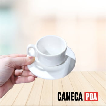 XICARA CERÂMICA BRANCA COM PIRES 75ML SUBLIME