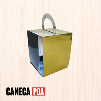 CAIXINHA ACETADO METALIZADA DOURADA