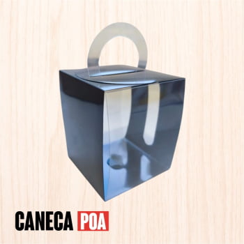 CAIXINHA ACETADO METALIZADA PRETA